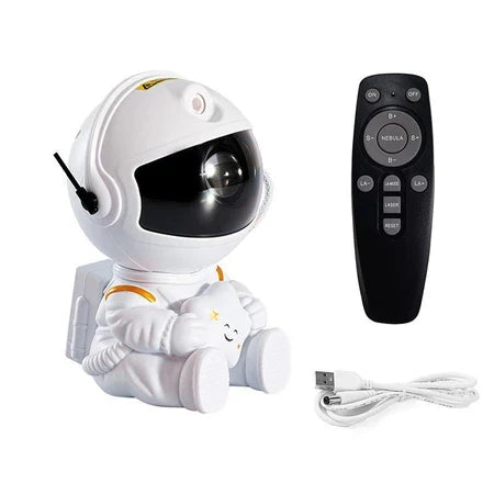 Mini Luminária Astronauta Projetor de Galáxia e Estrelas, LED, Luz Noturna Decorativa