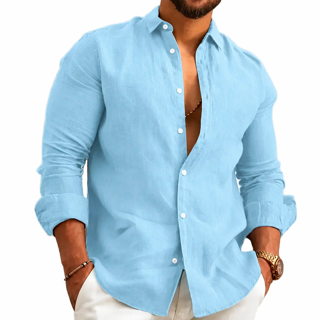 (PAGUE 1 LEVE 2) Camisa de Linho Premium Masculina + BRINDE
