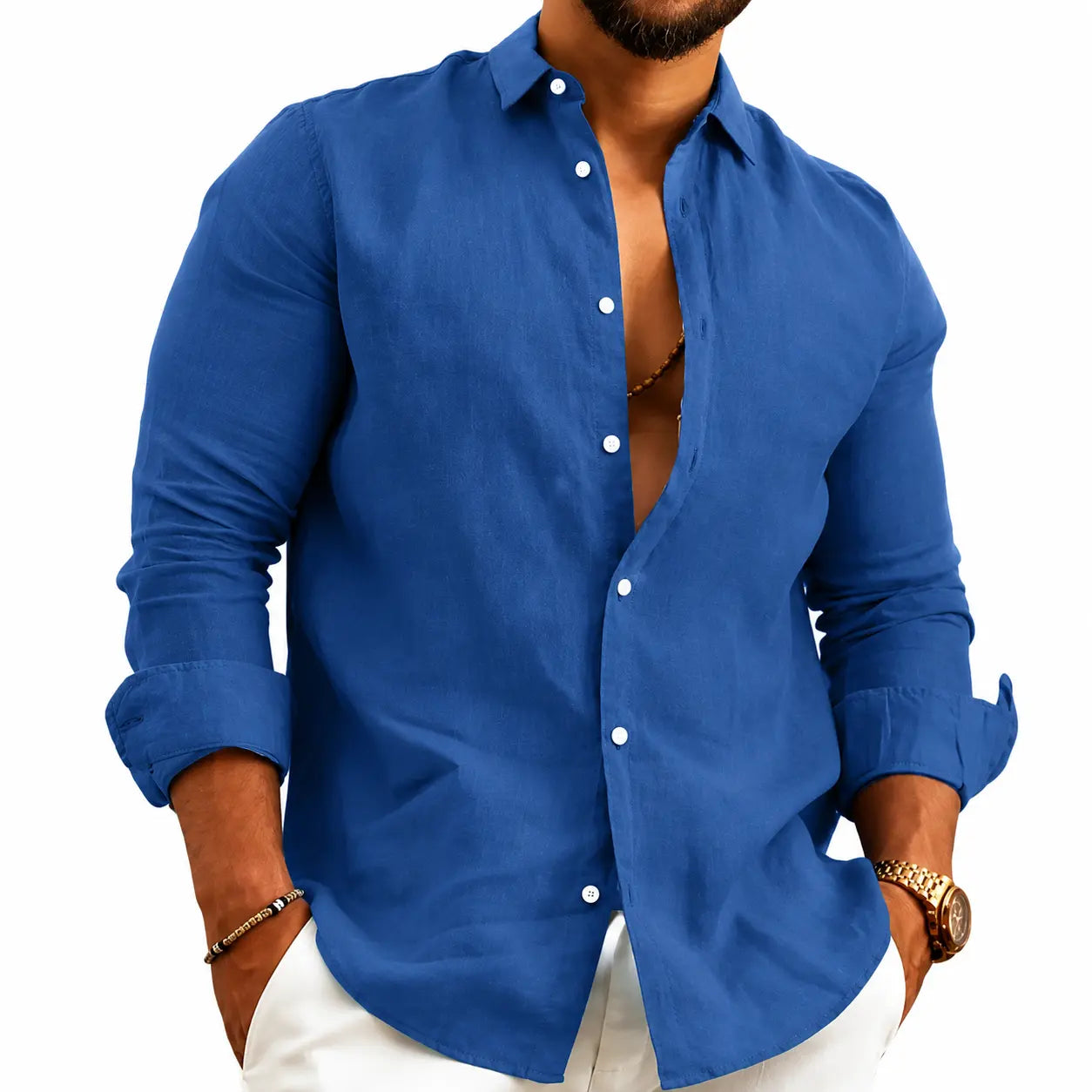 (PAGUE 1 LEVE 2) Camisa de Linho Premium Masculina + BRINDE