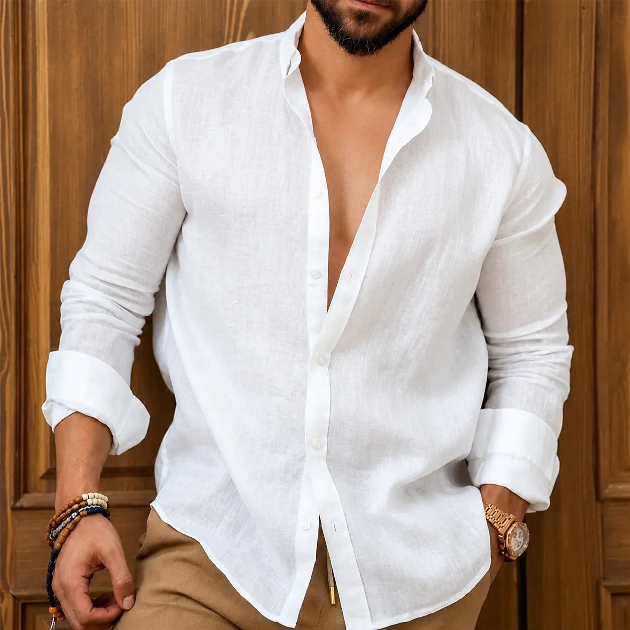 (PAGUE 1 LEVE 2) Camisa de Linho Premium Masculina + BRINDE